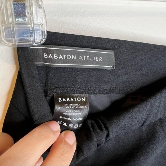 Babaton Black High Waisted Cropped Dress Pants, Size 4 - Picture 7 of 8